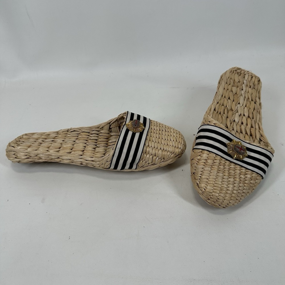 Coldstream Guards Raffia Woven straw sandals slippers shoes men's 7.5